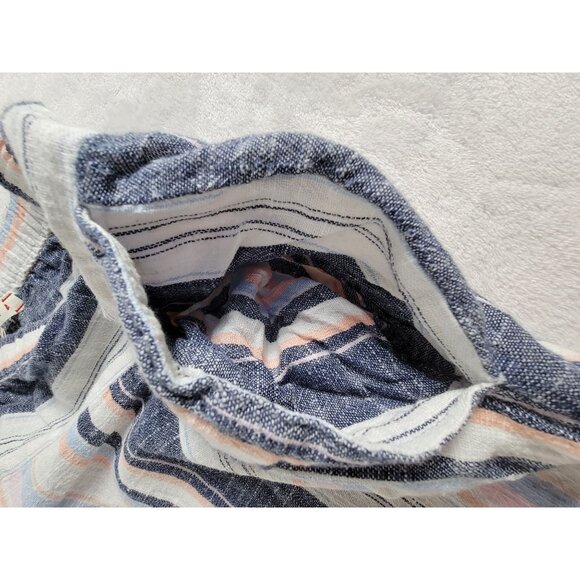 Xirena Womens Striped Straight Leg Cropped Casual Pants XS White Blue Pull-On - Picture 8 of 11